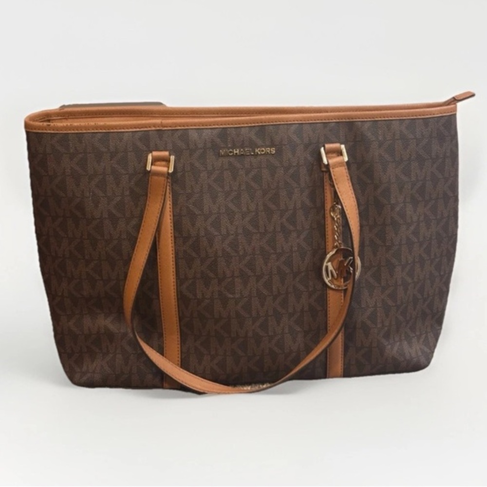 Michael Kors Large Signature Shoulder Tote Bag MK- Brown Acorn